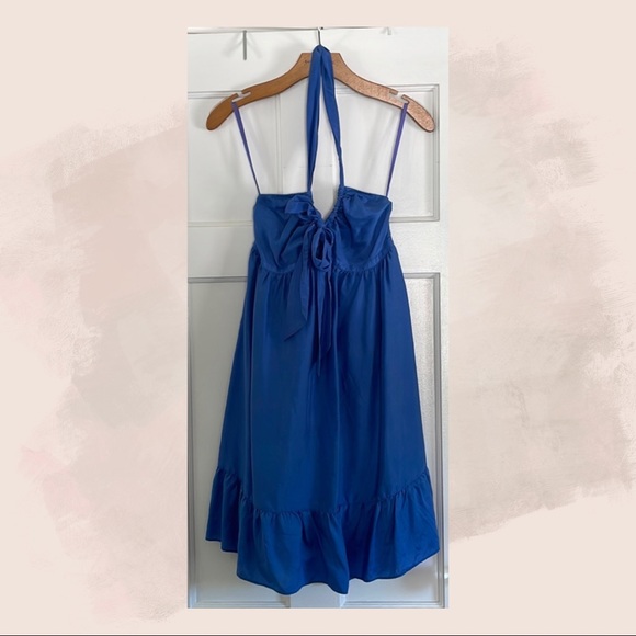 Banana Republic Blue Silk Halter Mini Dress - Picture 1 of 9
